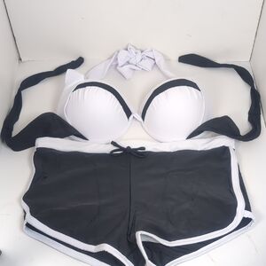 Black and White Bikini Set